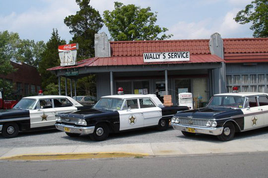 Mount Airy’s famous Mayberry Squad Car Tours await your arrival! We are located at Wally’s Service Station at 625 South Main Street in Mount Airy, NC.